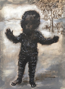 Lisa Ivory 'Astrakhan Child', 2021 Oil in Arches paper 31x23cm