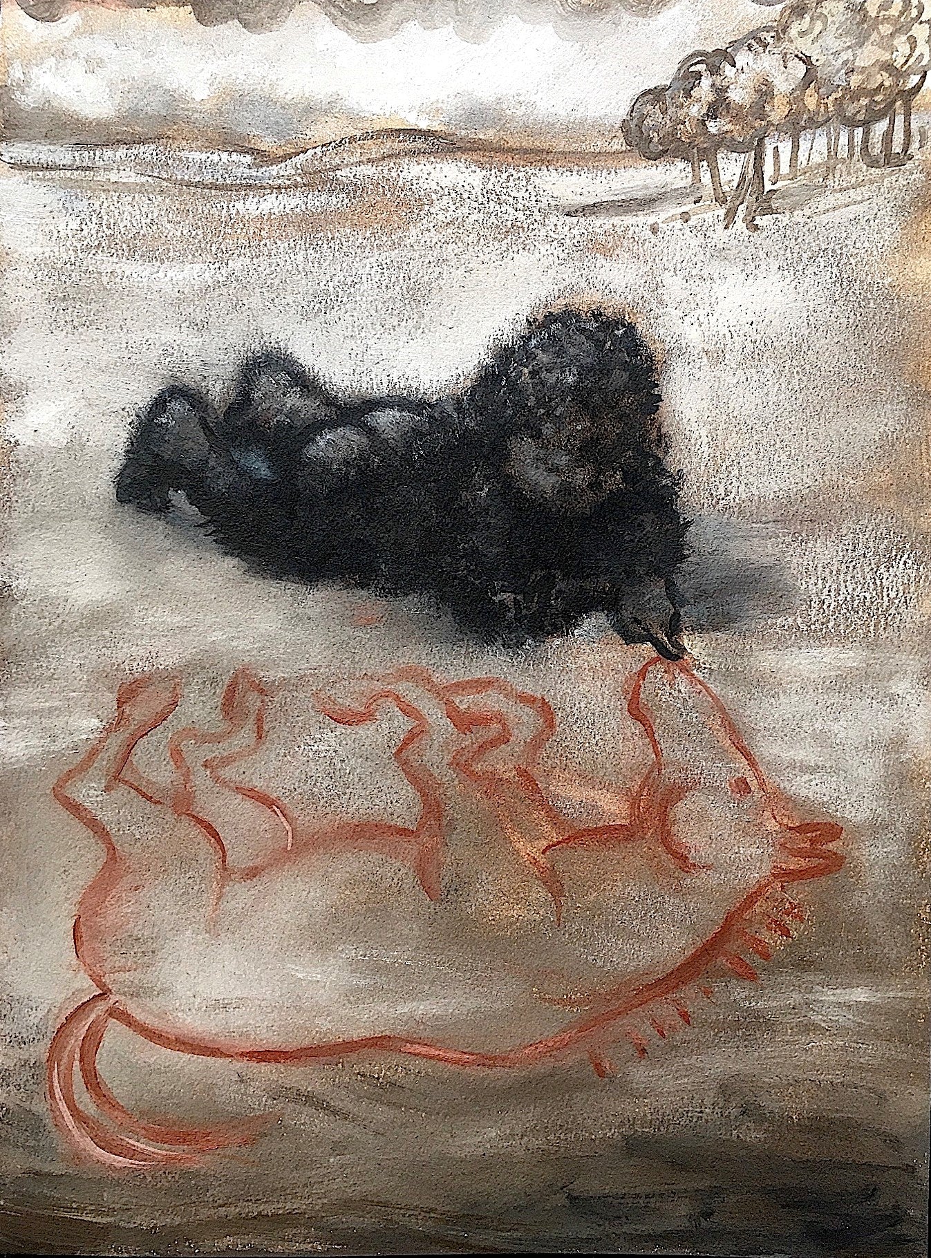 Lisa Ivory 'First Drawing', 2021 Oil in Arches paper 31x23cm