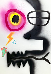 Alex Gene Morrison ‘Creature 2', 2021 Acrylic, watercolour, spray paint, ink, marker pen on paper 42x29.7cm