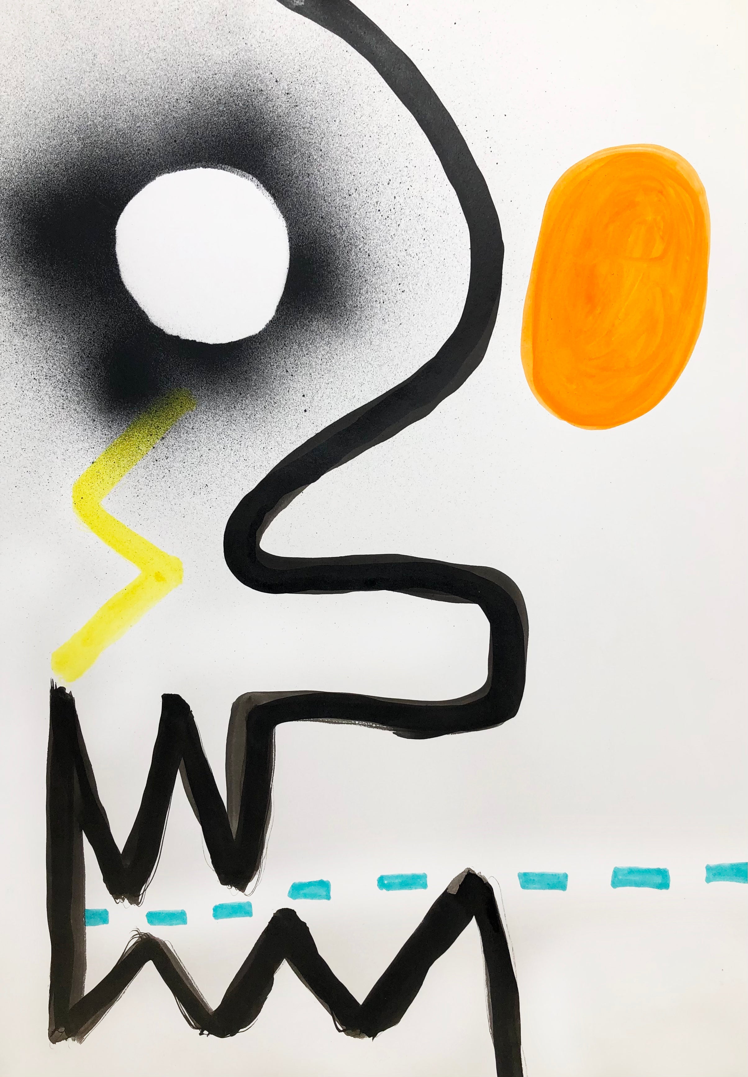 Alex Gene Morrison ‘Creature 4', 2021 Acrylic, watercolour, spray paint, ink, marker pen on paper 42x29.7cm