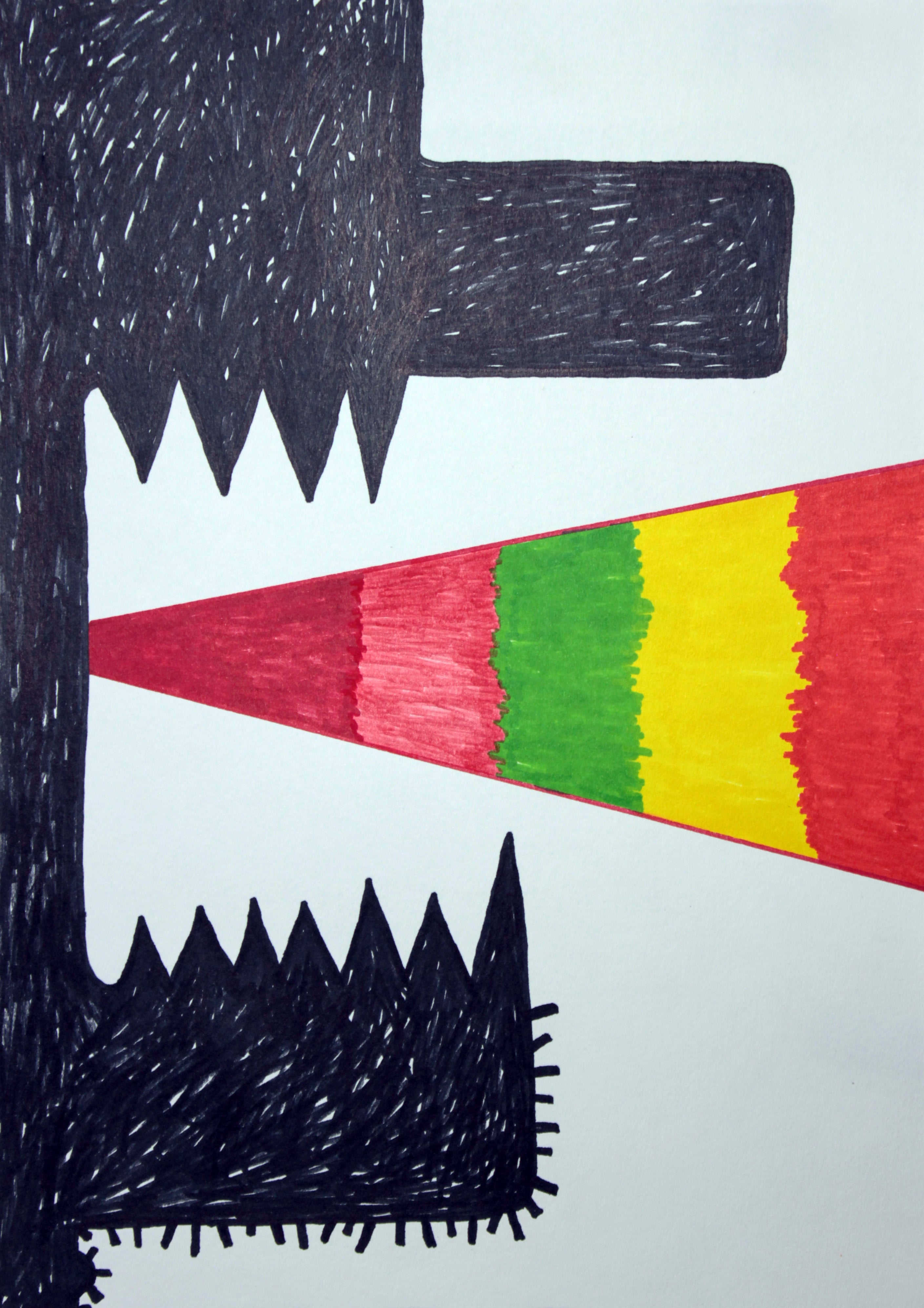Alex Gene Morrison 'Multicolour Blast', 2016 Felt pen on paper 29.7x21cm