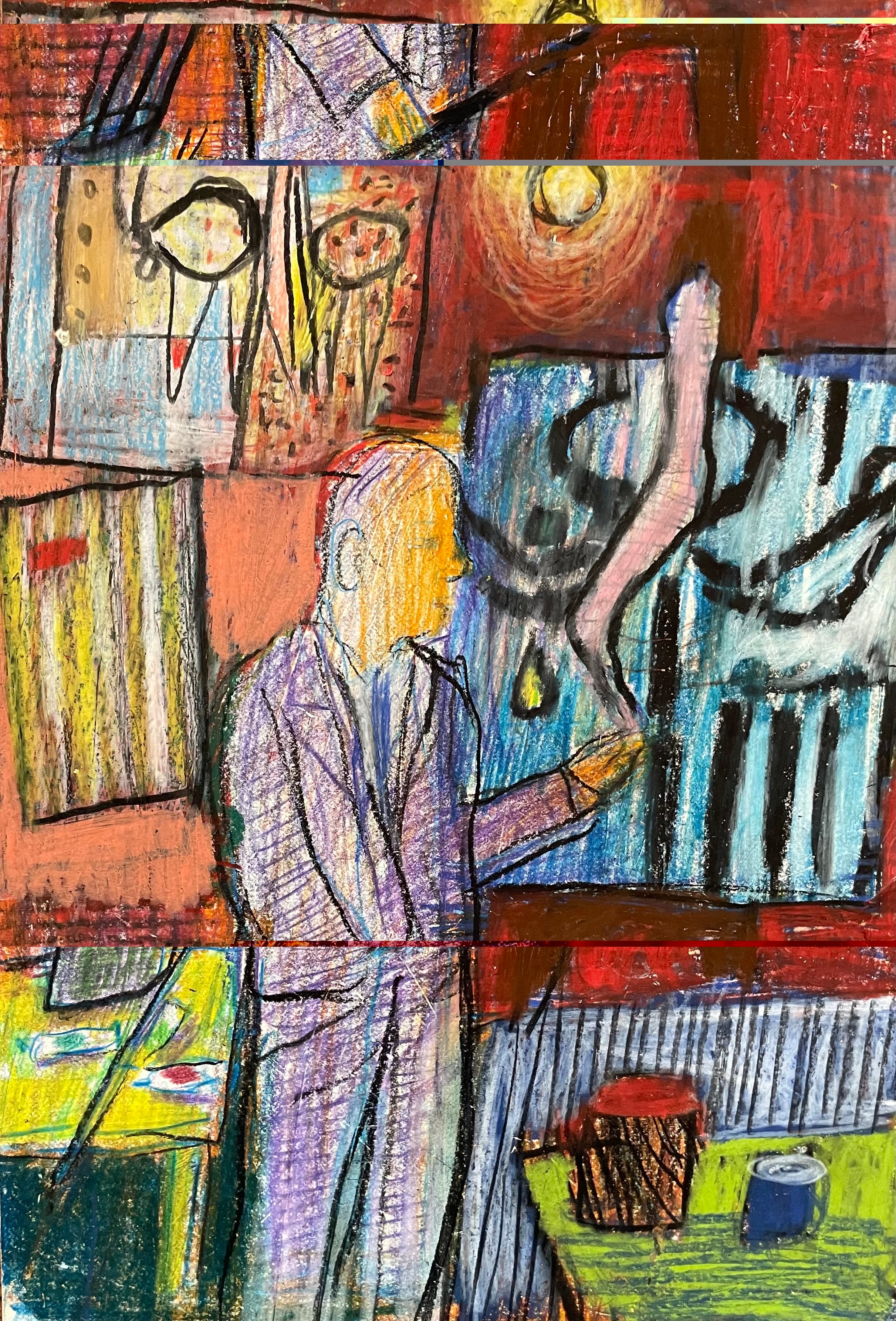 Matthew Collings 'Robert Motherwell’s beautiful poetic paintings of the 40s', 2025 Coloured pencil on paper 29.7x21cm (11.7x8.3 in)