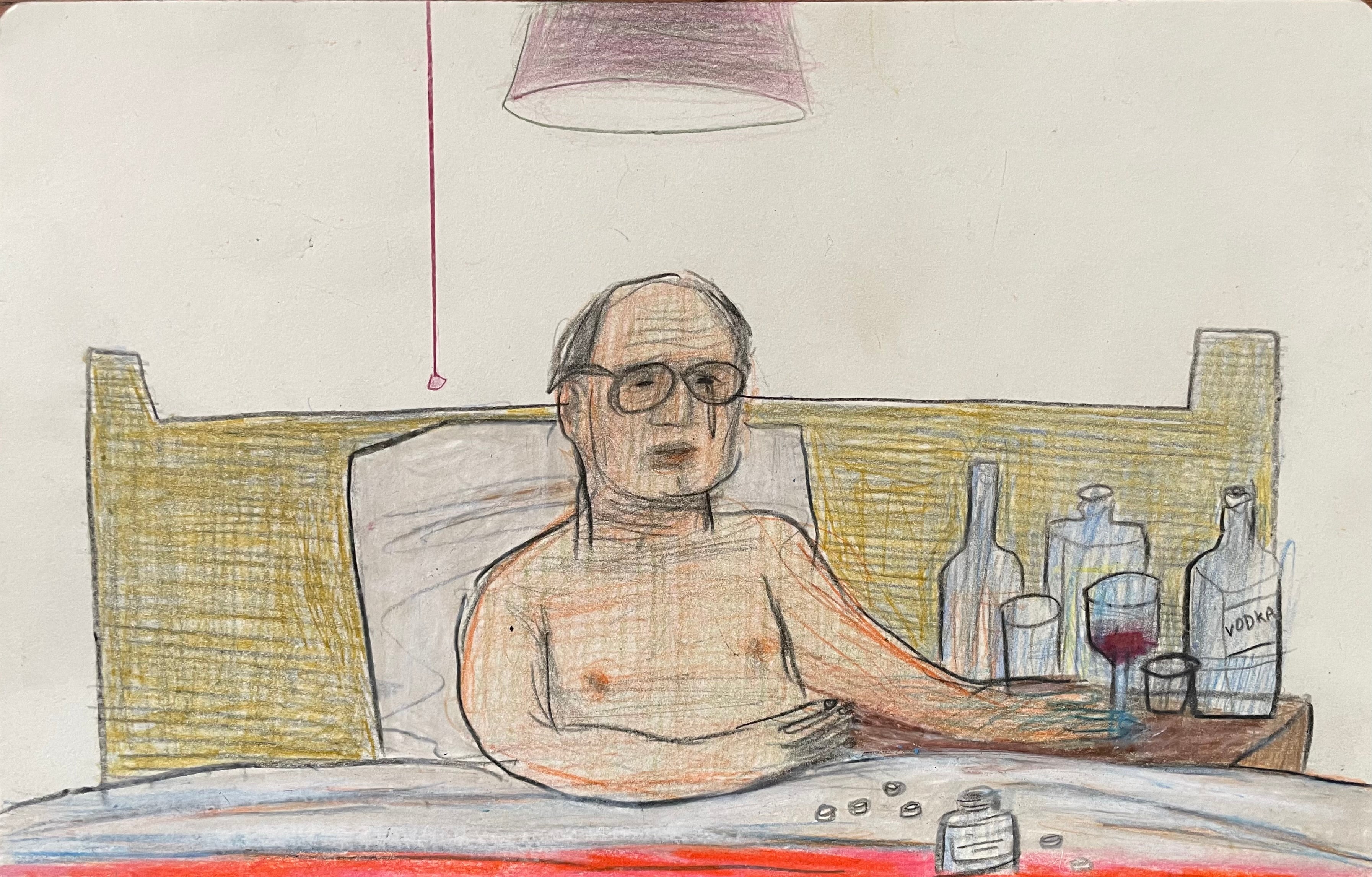 Matthew Collings 'Rothko will die', 2025 Coloured pencil on paper 29.7x21cm (11.7x8.3 in)