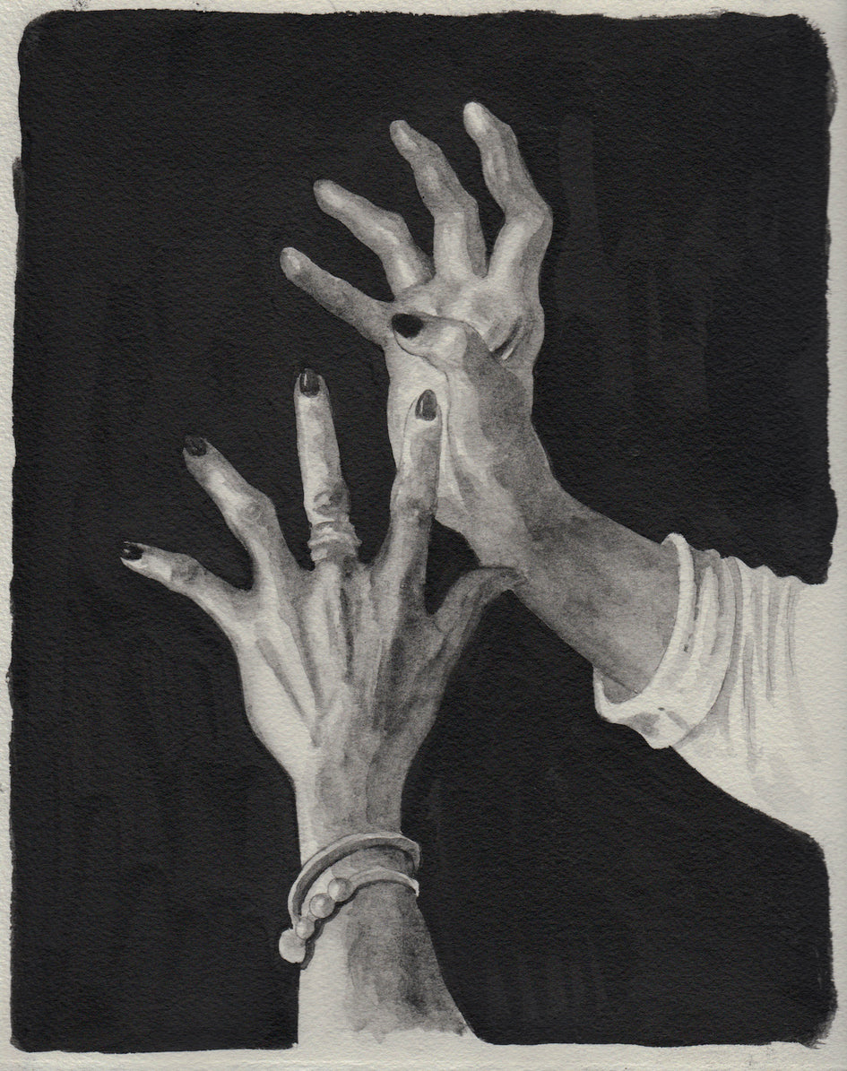 Richard Moon 'The Clairvoyant II (monochrome version)', 2020 Water soluble graphite on paper 27x22cm
