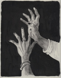 Richard Moon 'The Clairvoyant II (monochrome version)', 2020 Water soluble graphite on paper 27x22cm