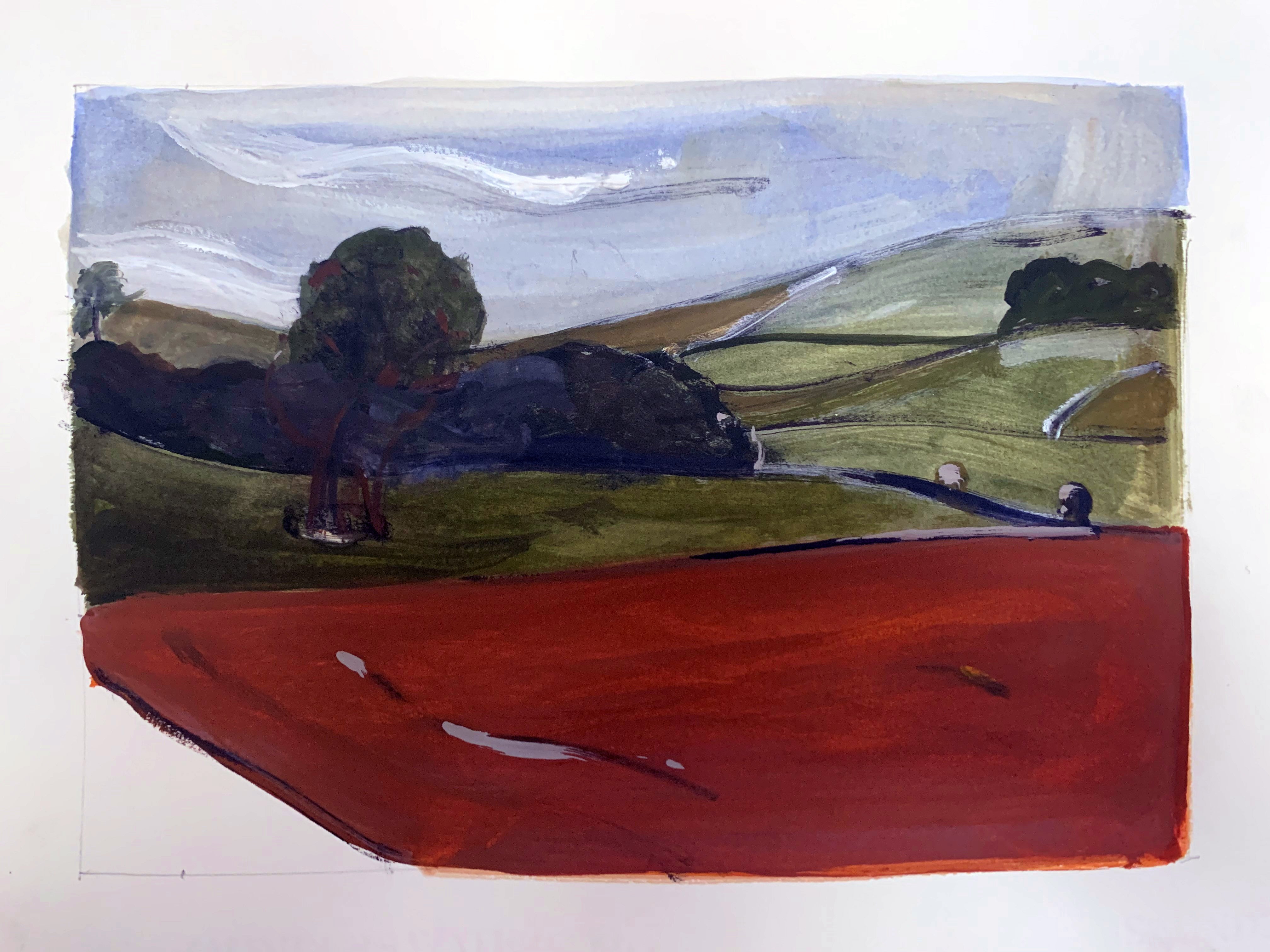 Peter Ashton Jones 'The Burnt Field', 2021 Watercolour, gouache, Indian ink on paper 21x30cm