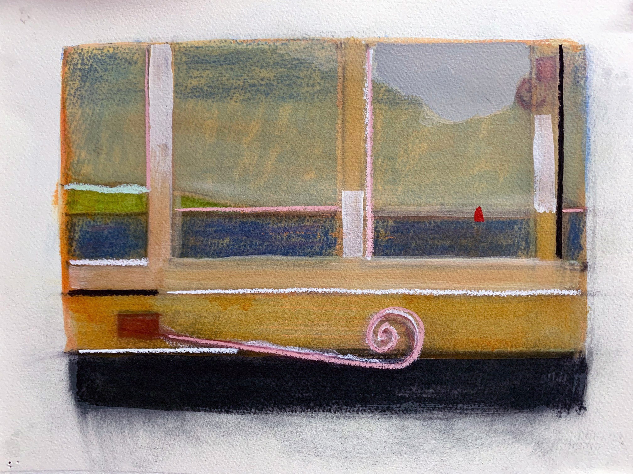 Peter Ashton Jones 'The Fisherman's Hut', 2022 Watercolour, gouache, pastel, charcoal 21x30cm