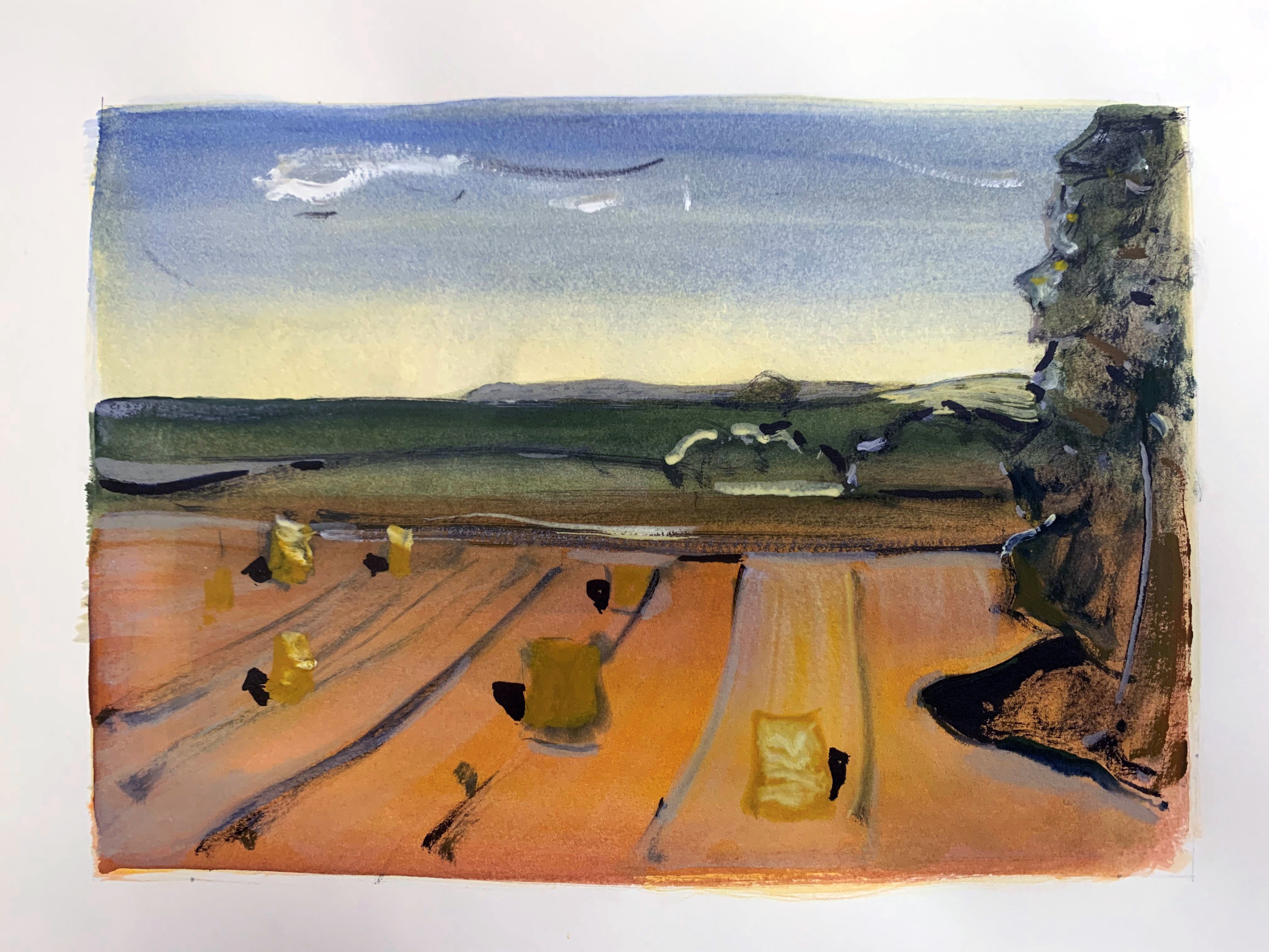 Peter Ashton Jones 'The Golden Field', 2021 Watercolour, gouache, Indian ink on paper 21x30cm