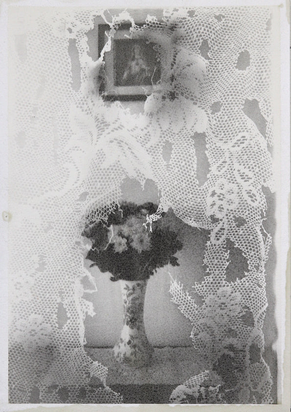 Michael Boffey 'Flowered Vase and Decay', 2021 Silver gelatin on watercolour paper 29.7x21cm
