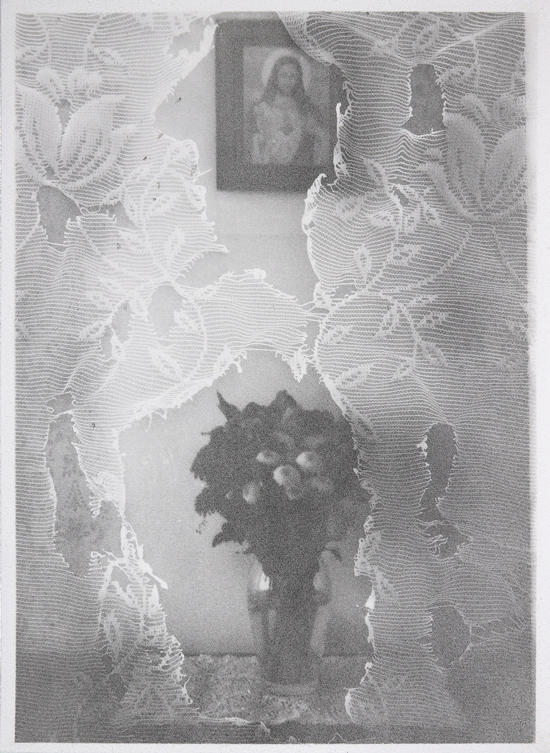 Michael Boffey 'Frayed Shroud Light', 2021 Silver gelatin on watercolour paper 29.7x21cm