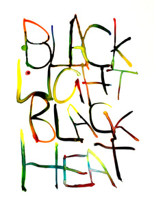 Graham Dolphin 'Black Light Black Heat', 2020 Gouache & ink on paper 42x29.7cm
