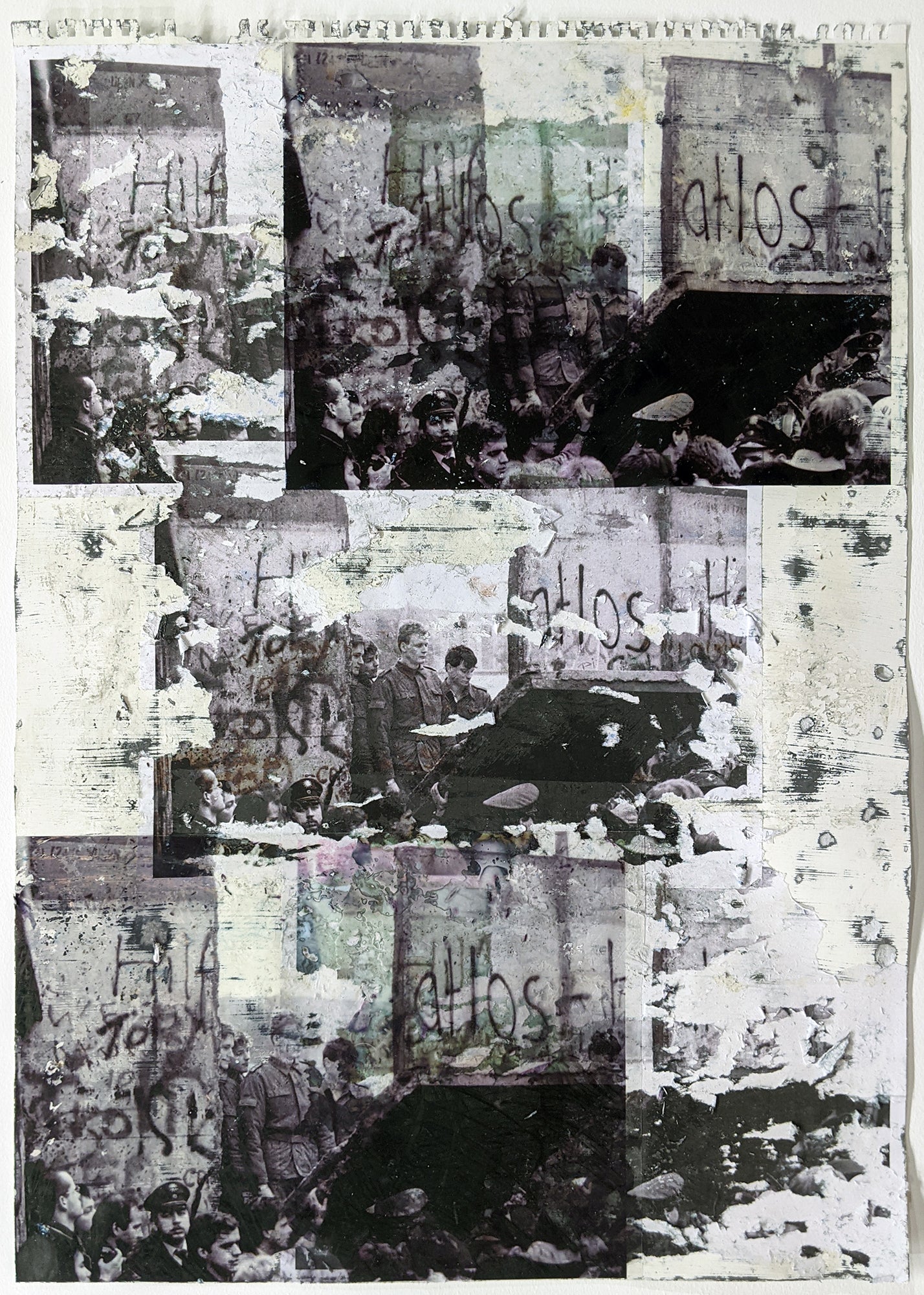 Zavier Ellis 'Freiheit XXVI', 2021 Emulsion, acetate, collage on paper 59.4x42cm