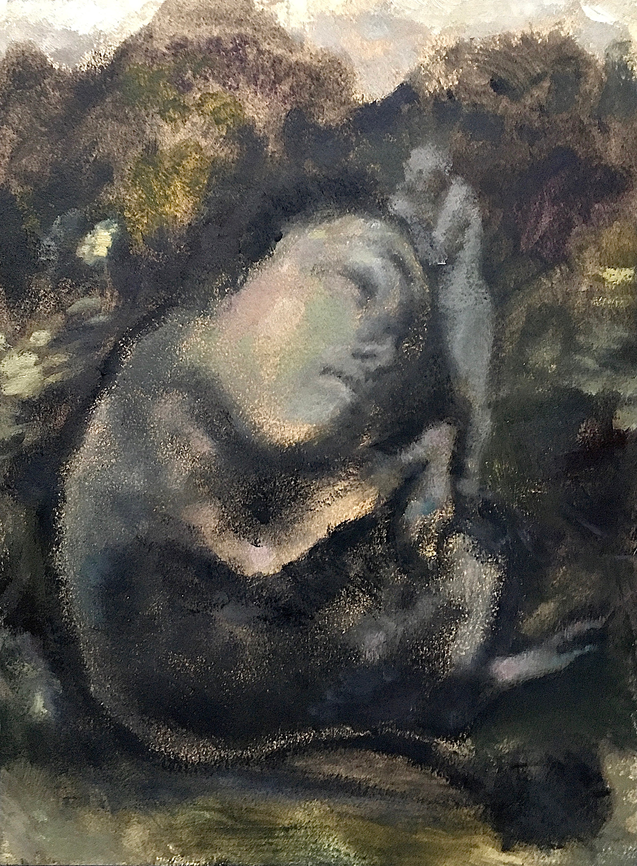 Lisa Ivory 'Somniloquist', 2021 Oil on Arches paper 31x23cm