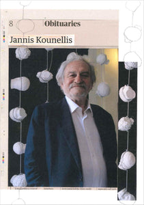 Hugh Mendes 'Jannis Kounellis', 2021 Pencil, coloured pencil, collage on paper 29.7x21cm
