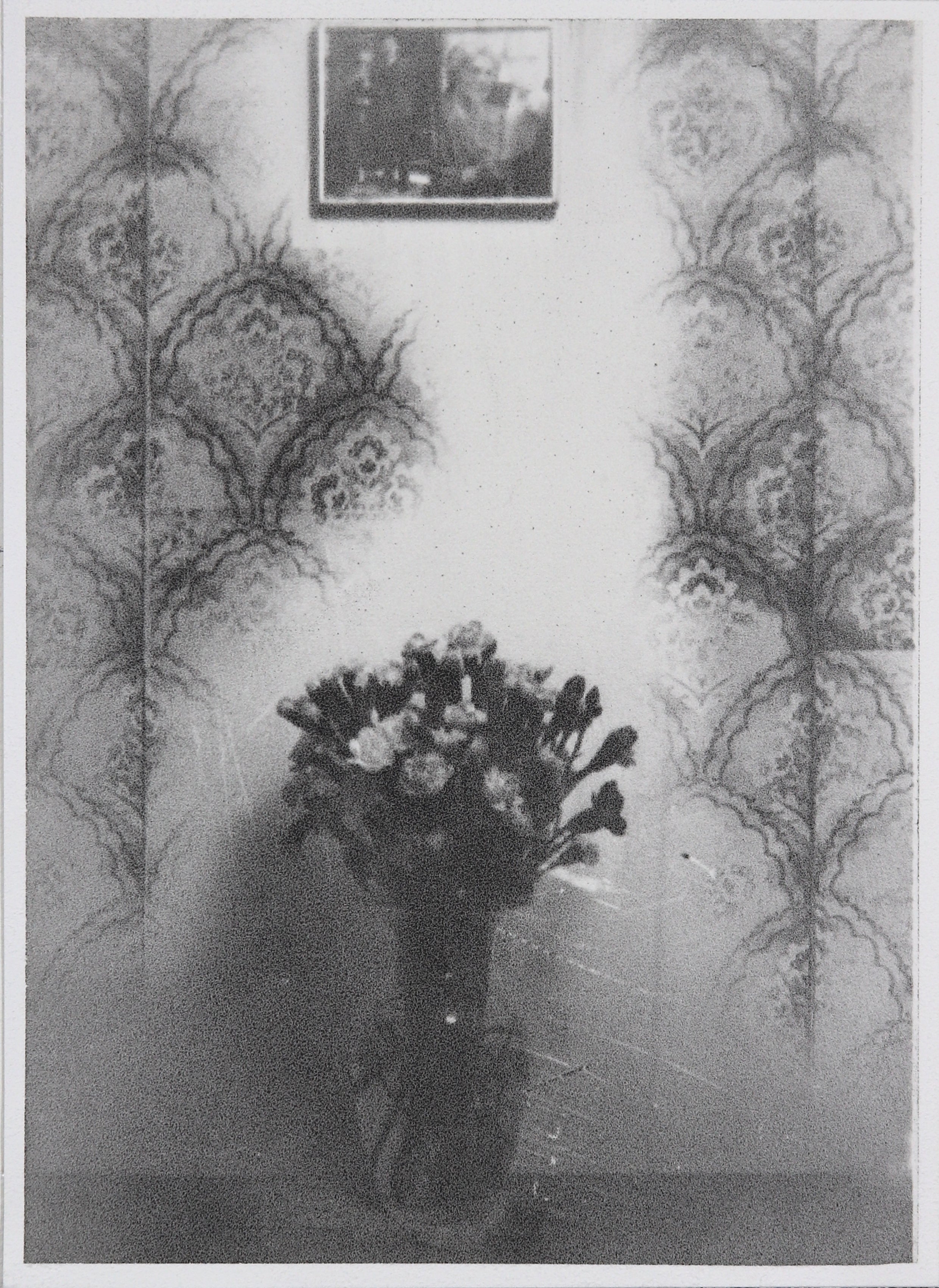 Michael Boffey 'Interior with Wallpaper', 2021 Silver gelatin on watercolour paper 29.7x21cm