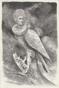 Richard Moon 'Study for Augur Series no. 23', 2021 Water soluble graphite on paper 28.5x19cm