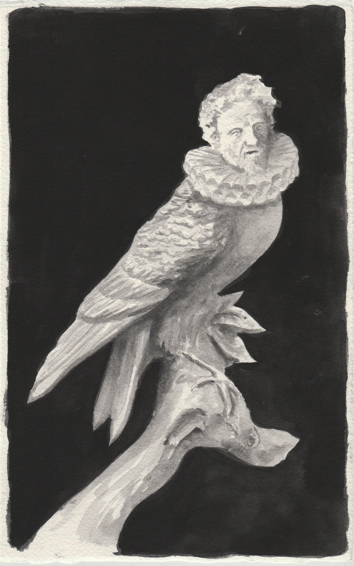 Richard Moon 'Study for Augur Series no. 25', 2021 Water soluble graphite on paper 28.5x18cm