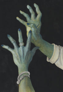 Richard Moon 'The Clairvoyant II (colour version), 2020 Water soluble graphite on paper 25x17.5cm