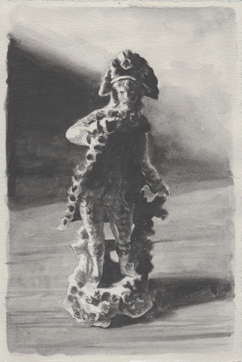 Richard Moon 'The Dandy VI (monochrome version)', 2021 Water soluble graphite on paper 28.5x19cm