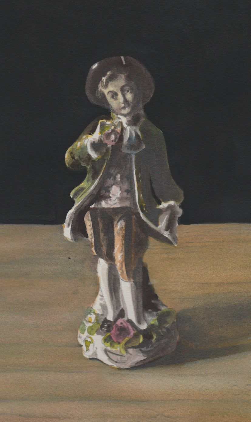Richard Moon 'Young Aristocrat (colour version)', 2020 Water soluble graphite on paper 26.5x16cm