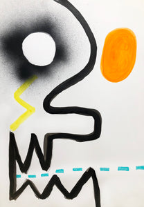 Alex Gene Morrison ‘Creature 4', 2021 Acrylic, watercolour, spray paint, ink, marker pen on paper 42x29.7cm