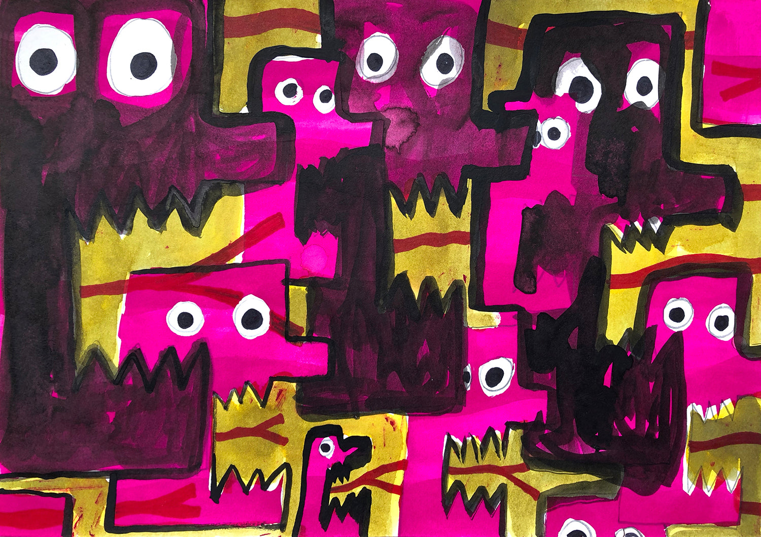 Alex Gene Morrison ‘Legion 4', 2020 Ink, watercolour, marker pen, pencil on paper 21x29.7cm