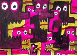 Alex Gene Morrison ‘Legion 4', 2020 Ink, watercolour, marker pen, pencil on paper 21x29.7cm
