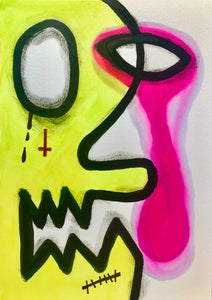 Alex Gene Morrison ‘Zombie Double 5', 2021 Watercolour, ink, marker pen on paper 29.7x21cm