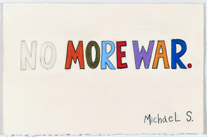 Michael Scoggins 'COVID: BLM DRAWING #26 (No More War #2)', 2021 Graphite and coloured pencil on paper 17.8x27.9cm