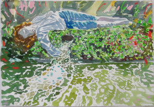 Dominic Shepherd 'Dead Poet', 2020 Watercolour, pastel on paper 21x30cm