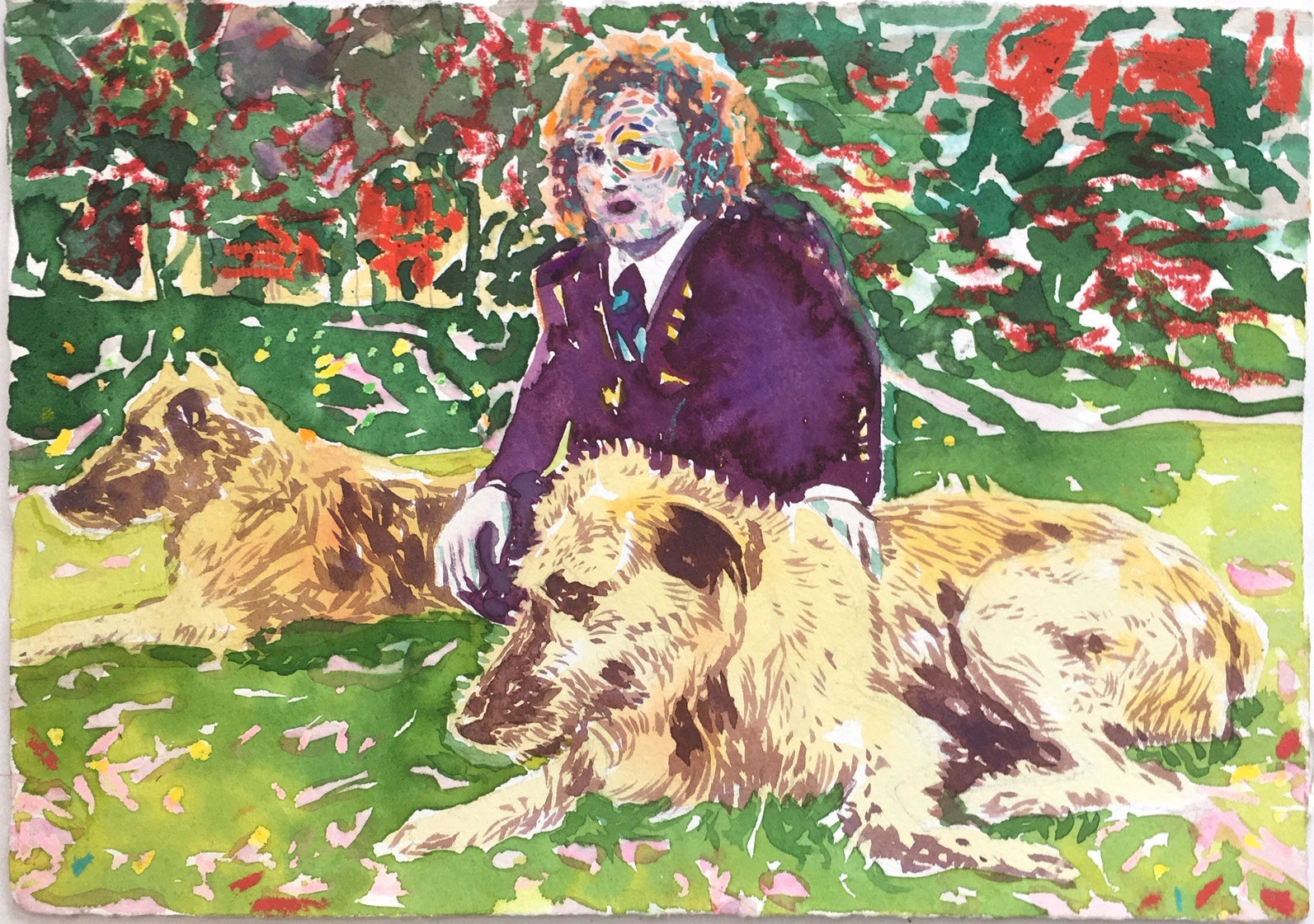 Dominic Shepherd 'The Howl', 2020 Watercolour, soft pastel, oil pastel on paper 21x30cm